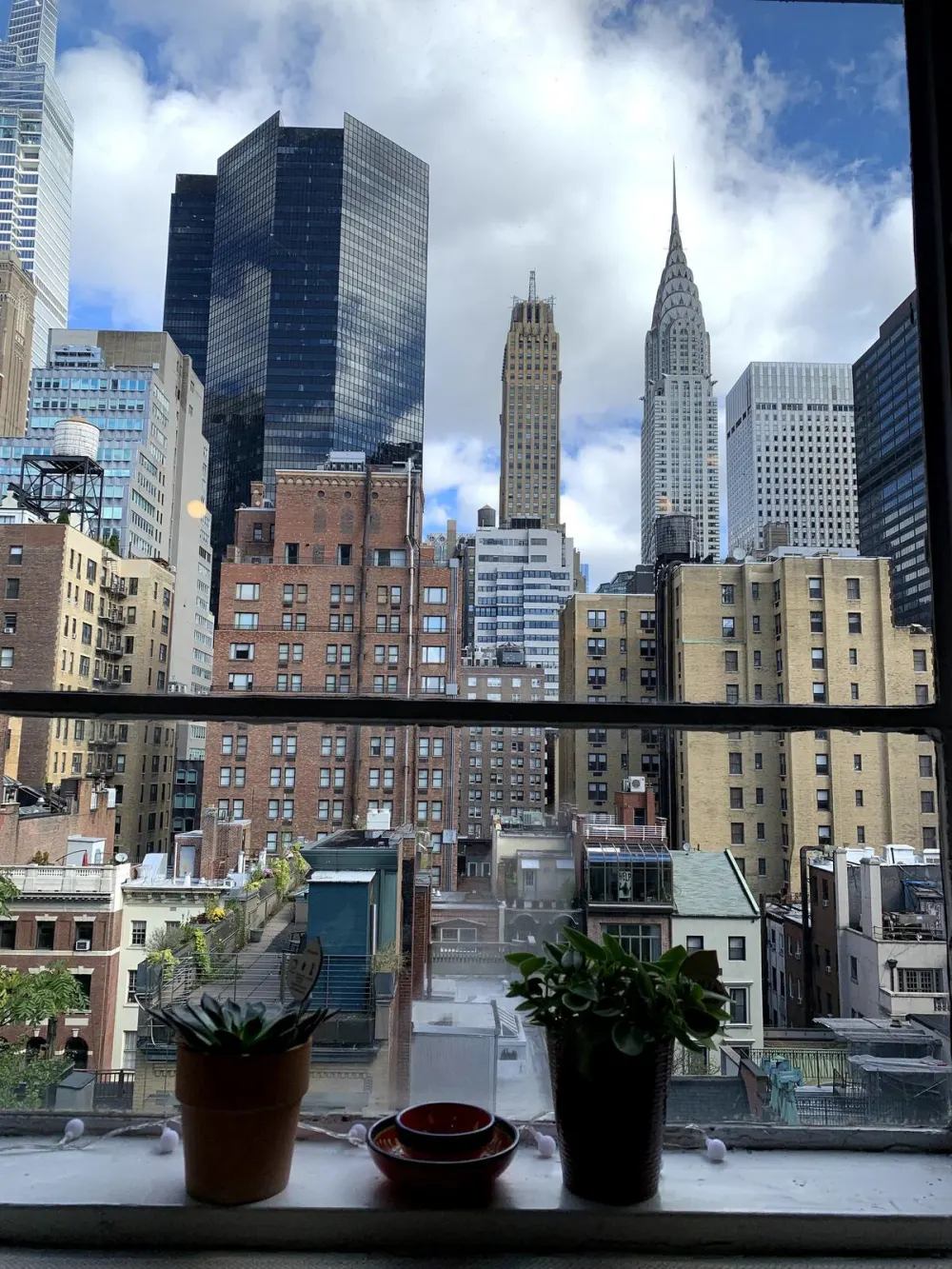 Rooftop view of urban skyline