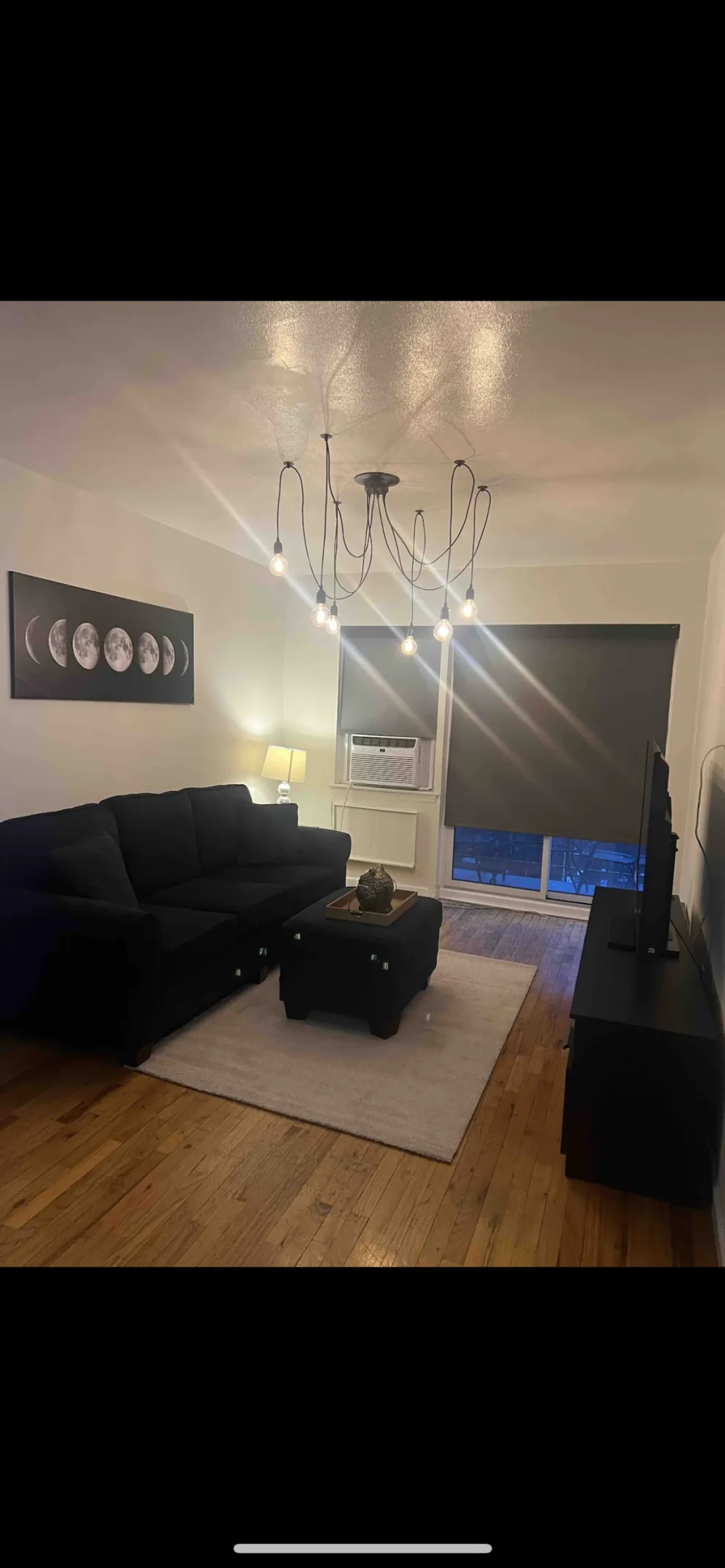 Modern living room with minimalistic decor.