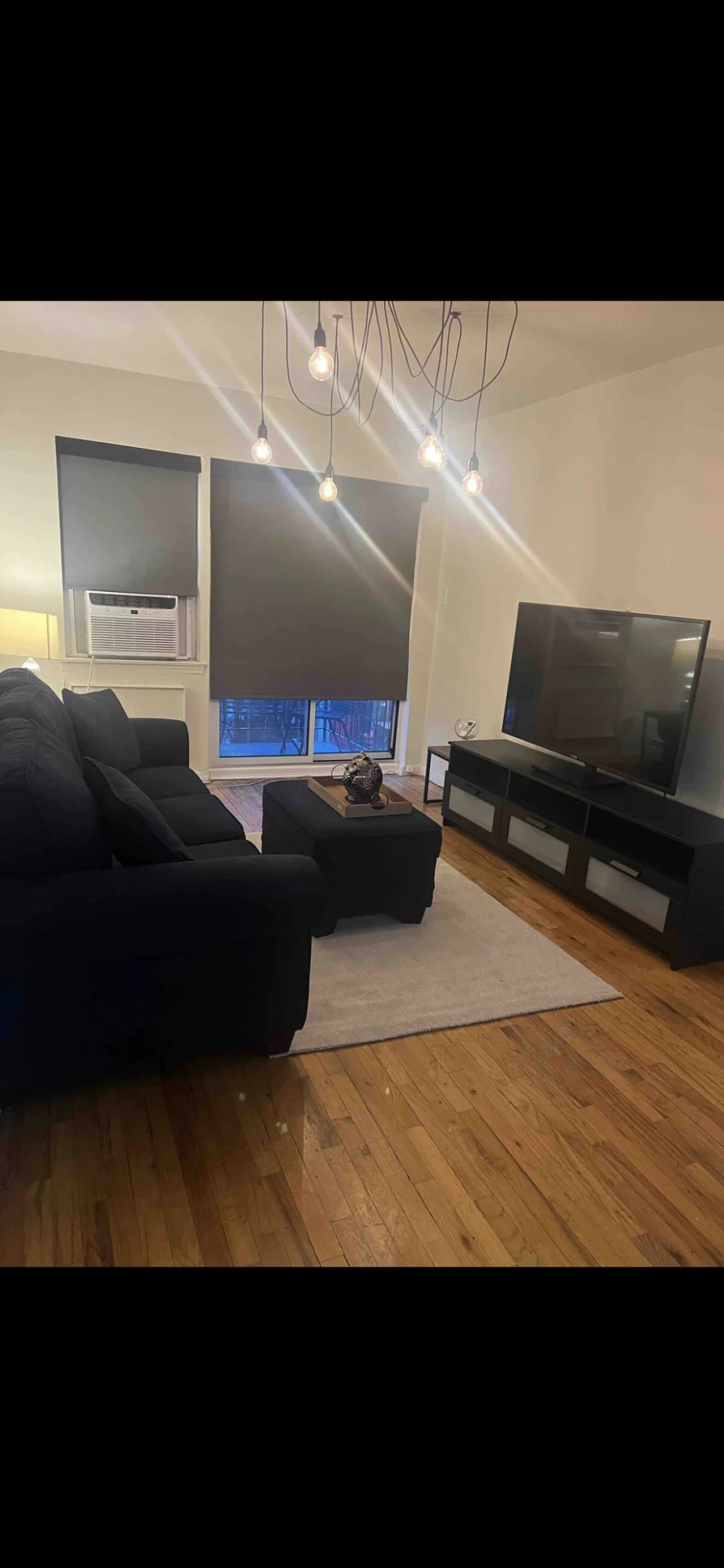 Modern living room with couch.