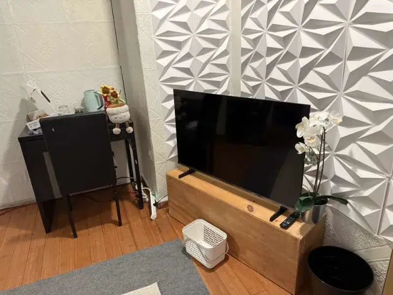 Cozy corner with TV, desk