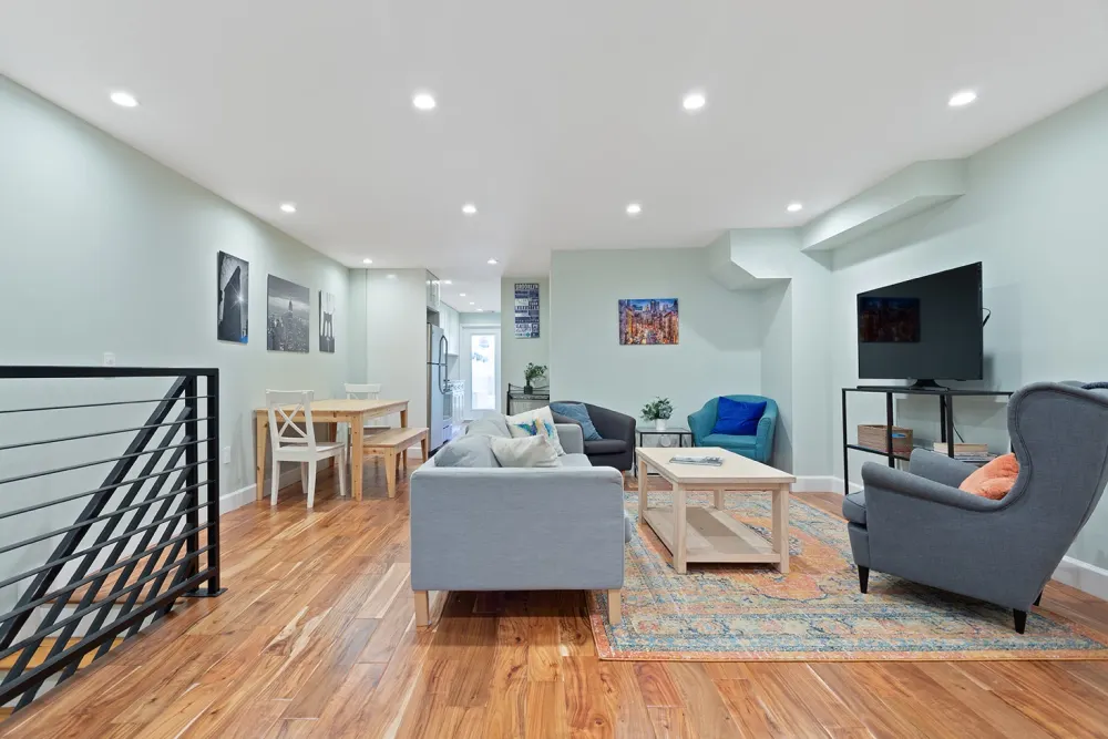 Bright modern open-plan living room
