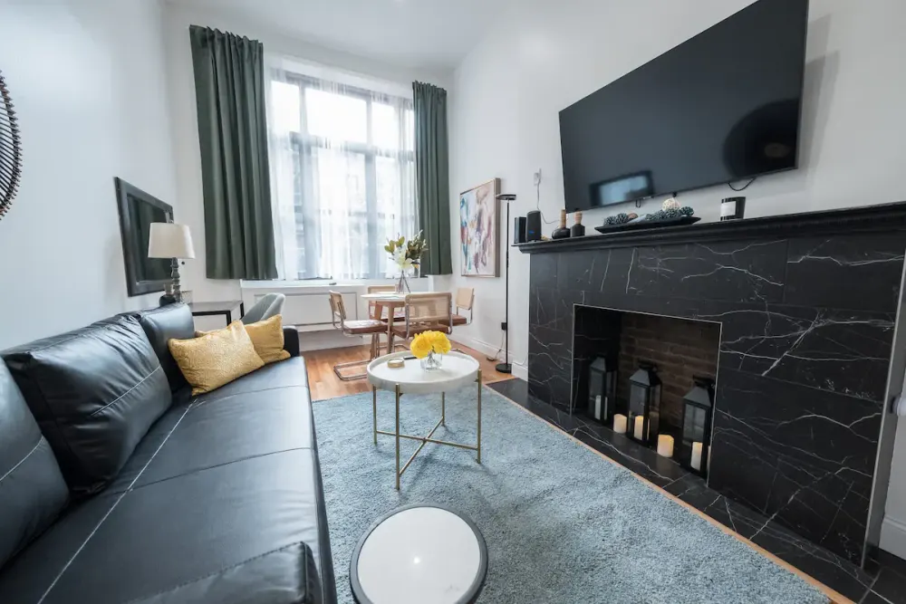 Modern living room with sleek decor