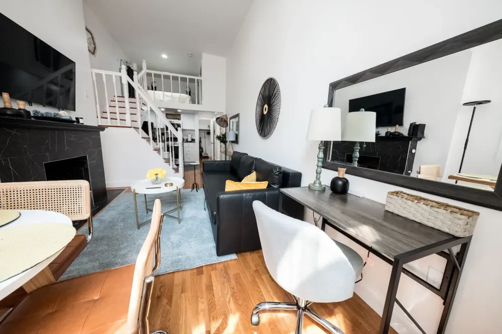 Modern loft with stylish furniture.