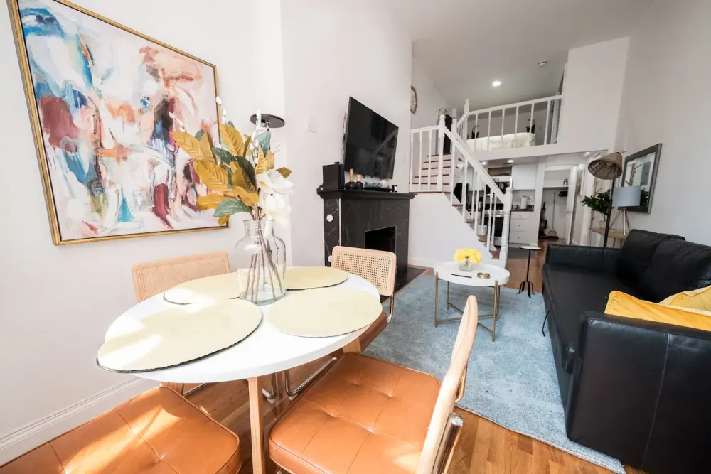 Modern living space with loft.