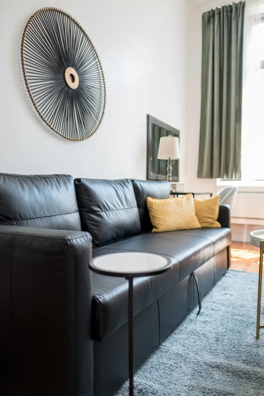 Modern living room with sofa.