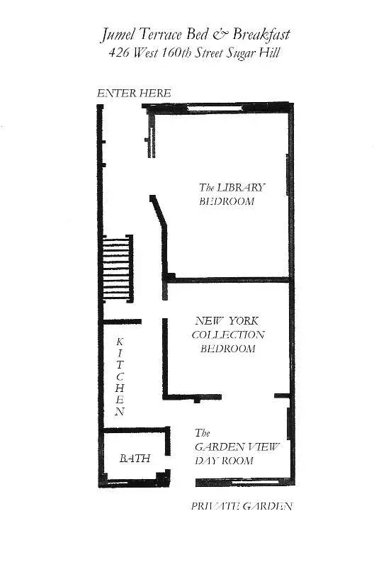 Historic bed-and-breakfast simple interior floorplan