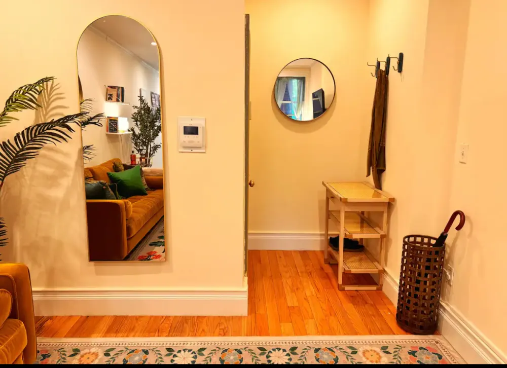 Cozy apartment with wooden floors.