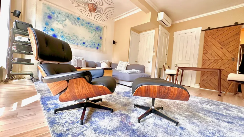 Modern living room with contemporary furnishings.