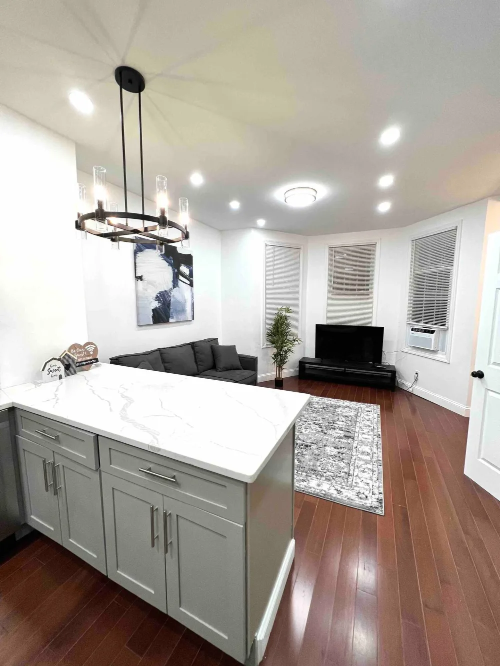 Modern living room with minimalist decor.