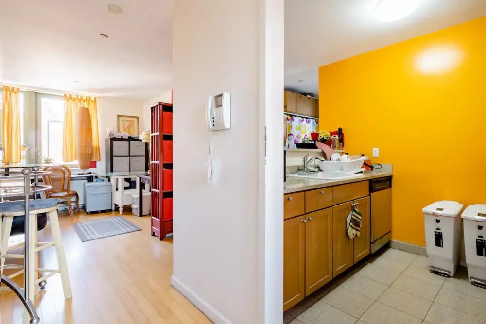 Bright kitchen and dining area