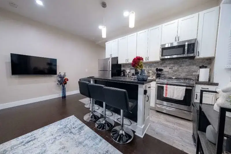 Modern kitchen with island seating