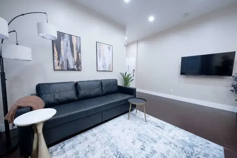 Contemporary living area with sofa