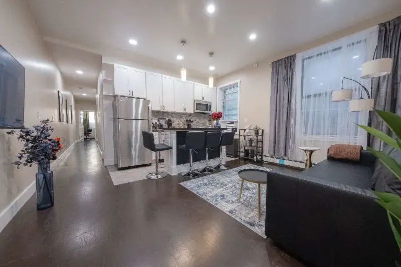 Bright open-concept kitchen and lounge