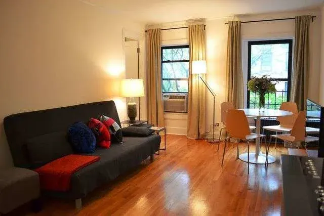 Cozy living room with dining