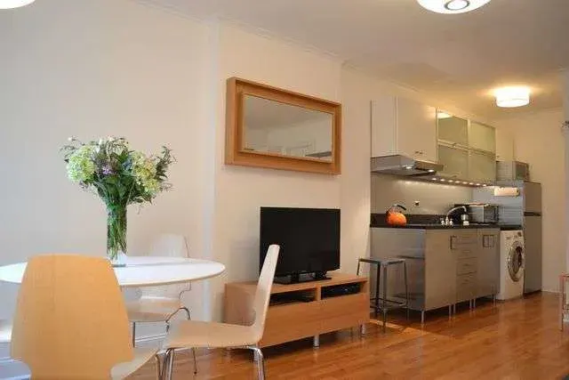 Modern studio apartment with kitchenette