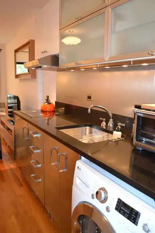 Compact modern kitchen with washer