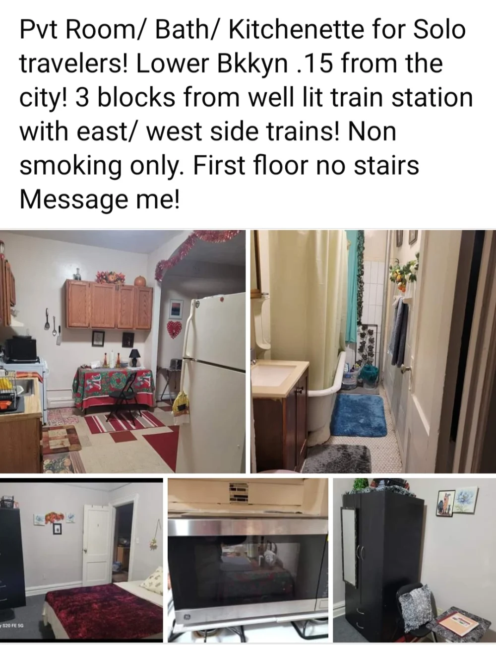 Cozy apartment with small kitchen.