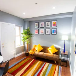 Bright 2BR with a Balcony near Trains