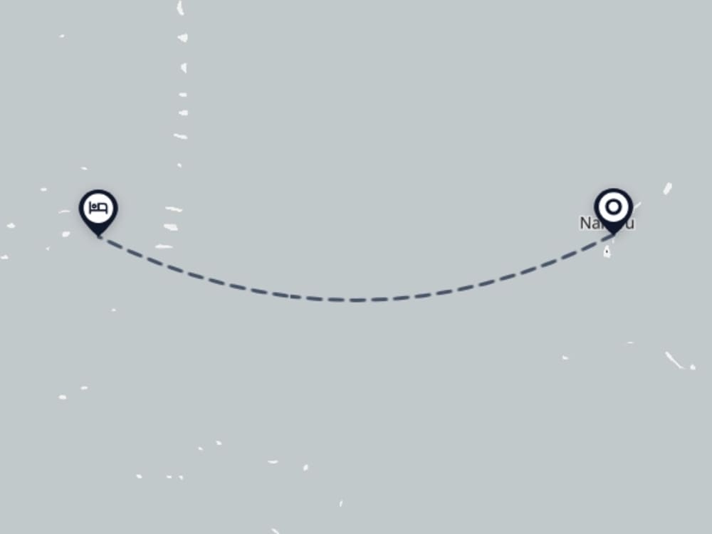 Map showing route from Naifaru Airport to Adaaran Select Meedhupparu