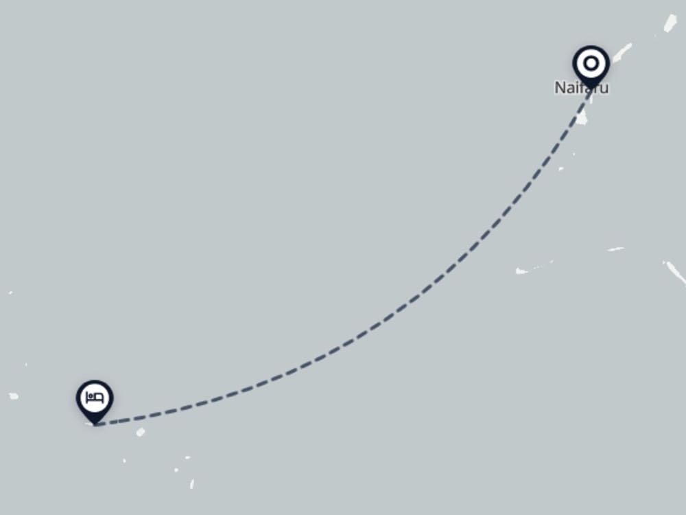 Map showing route from Naifaru Airport to Four Seasons Maldives at Landaa Giraavaru