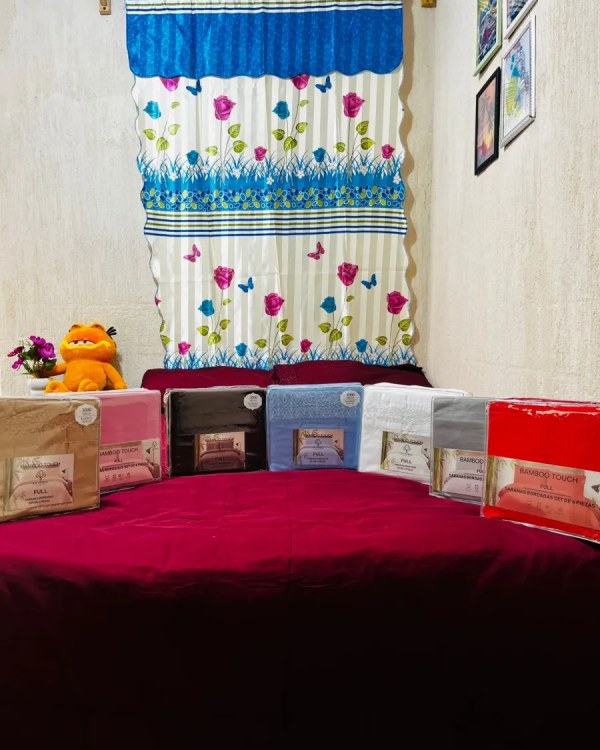 Sábana matrimonial bordada