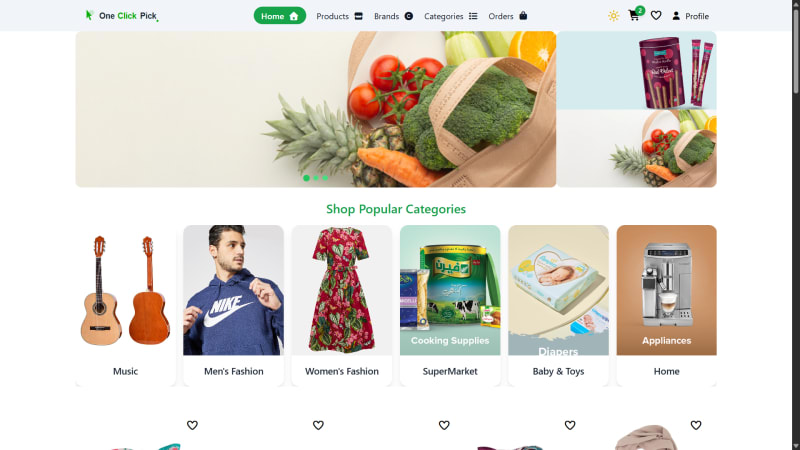 OneClickPick - E-Commerce Platform