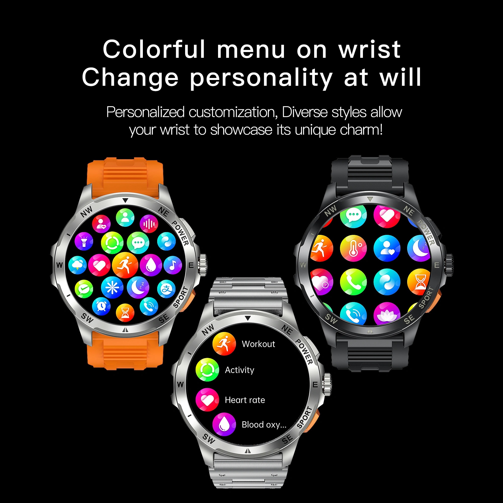WoKosun AK77 Bluetooth Calling Smartwatch Stainless Steel Body, Touchscreen Display, Imported from China variant 2
