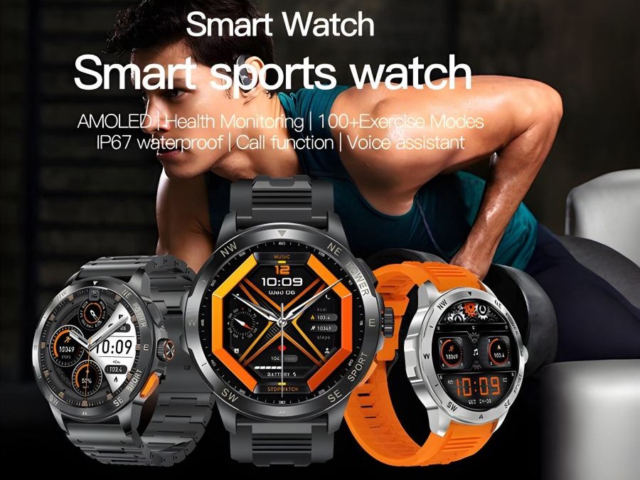 WoKosun AK77 Bluetooth Calling Smartwatch Stainless Steel Body, Touchscreen Display, Imported from China