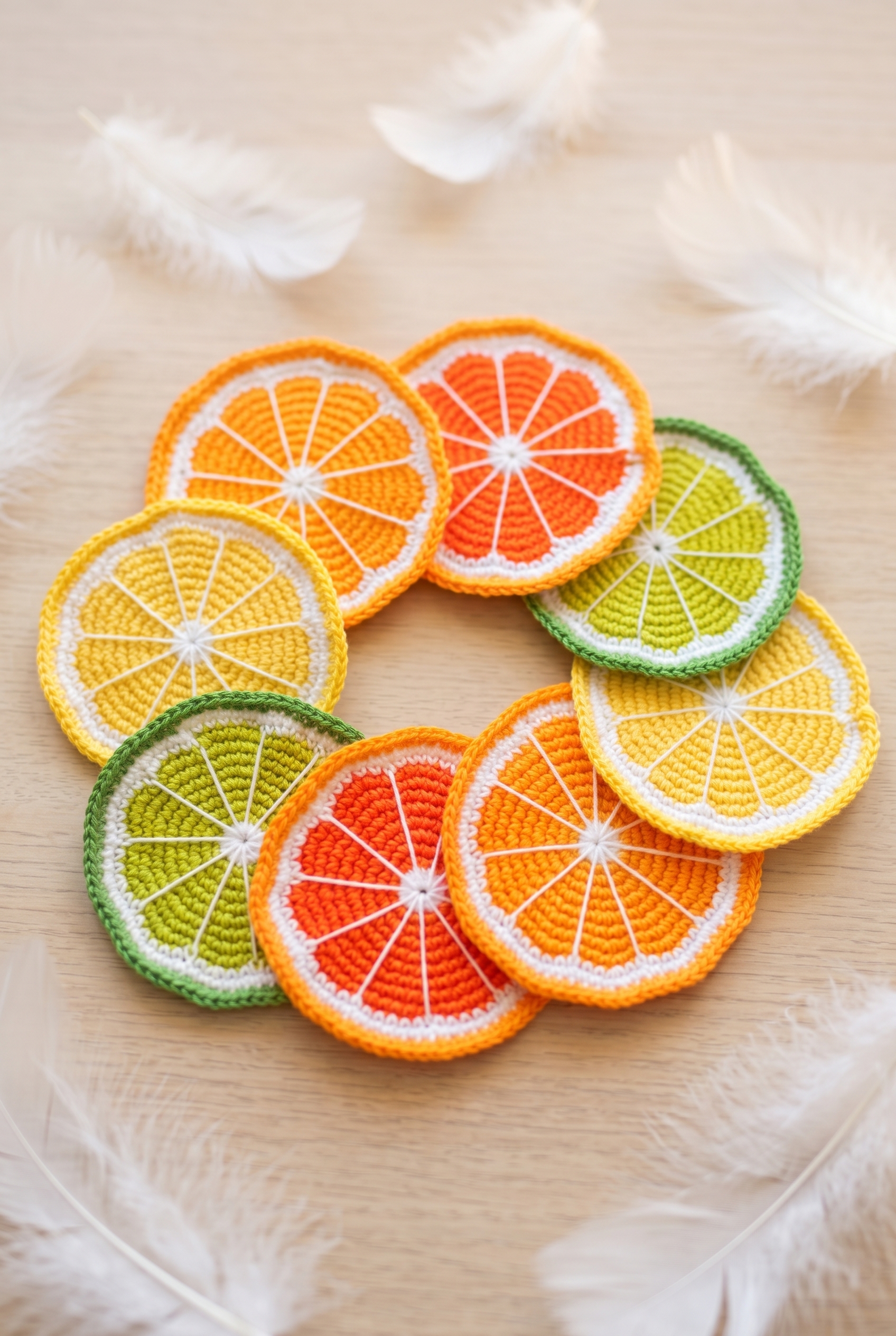 Lemon Fruit Coaster Crochet Pattern