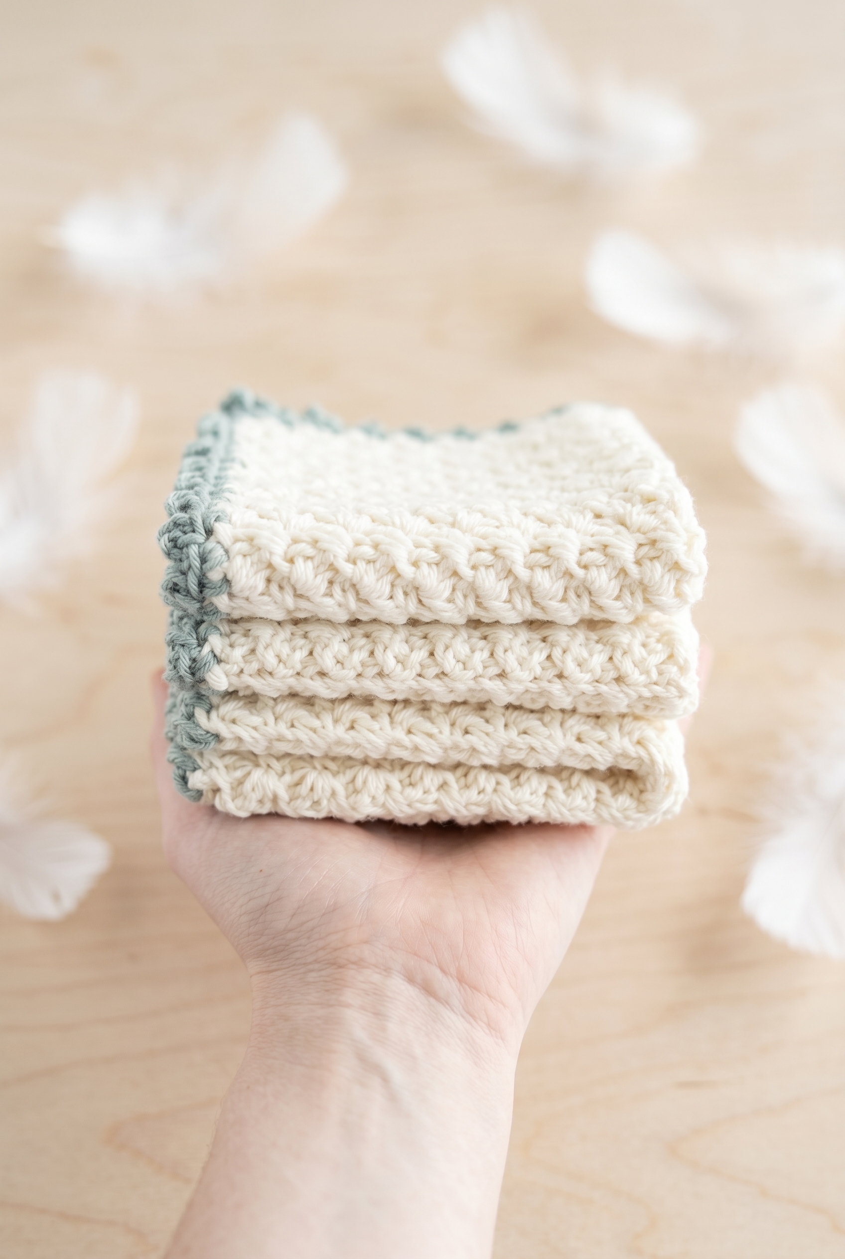 Picot Edge Dishcloth Crochet Pattern