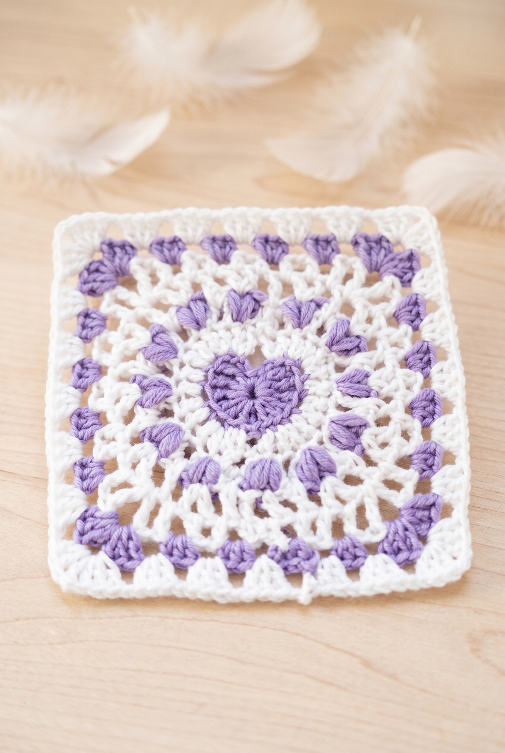 Heart Granny Square Crochet Pattern