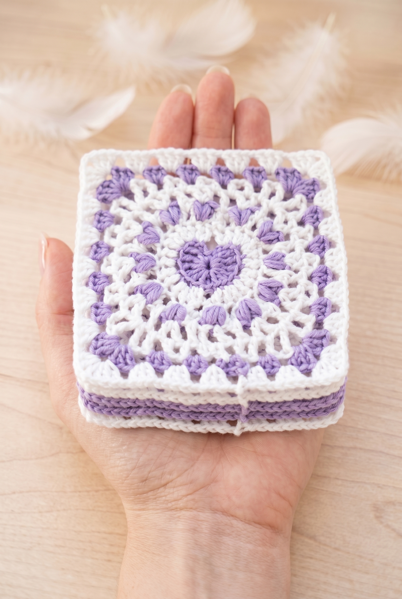 Heart Granny Square Crochet Pattern