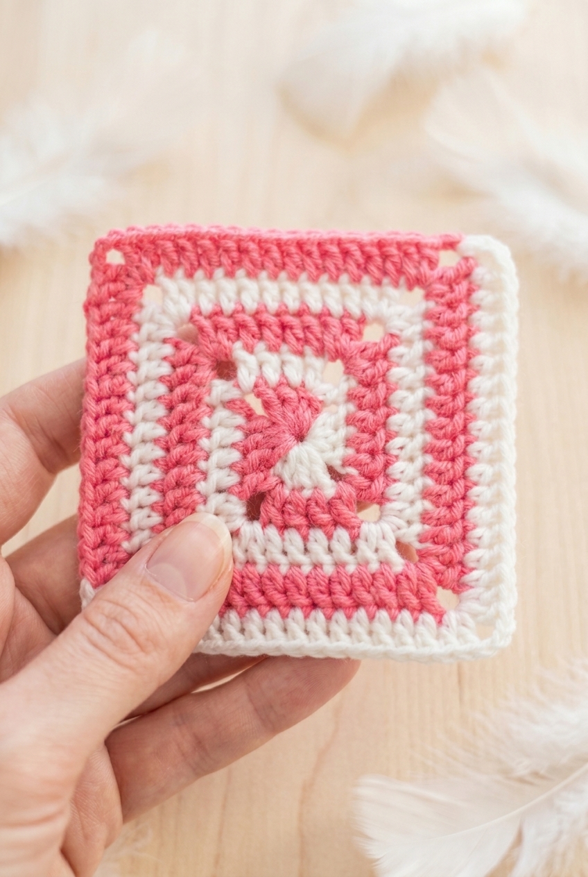 Candy Twist Granny Square Crochet Pattern