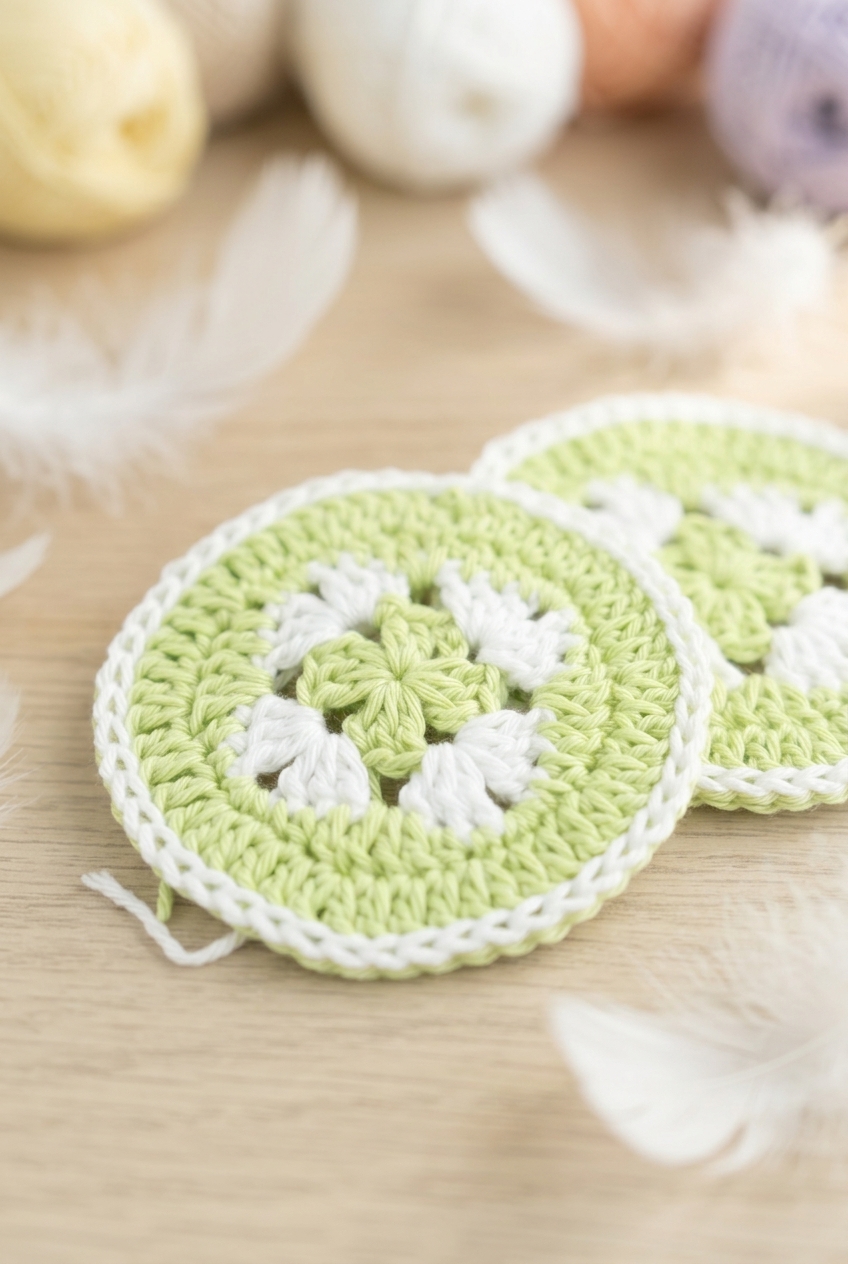 Square in Circle Coaster Crochet Pattern