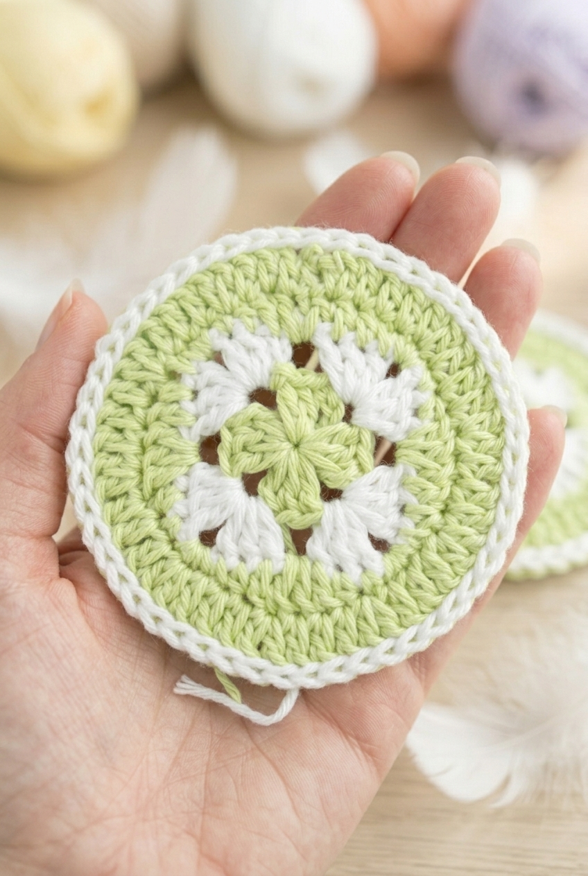 Square in Circle Coaster Crochet Pattern