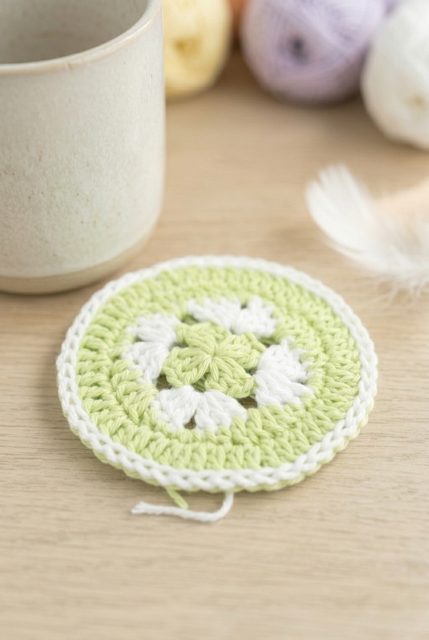 Square in Circle Coaster Crochet Pattern