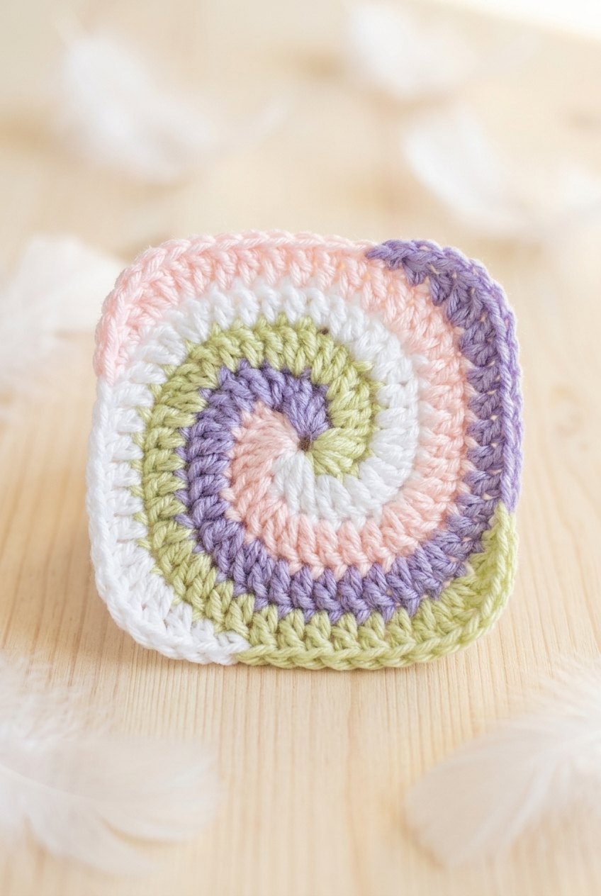 Spiral Granny Square Crochet Pattern