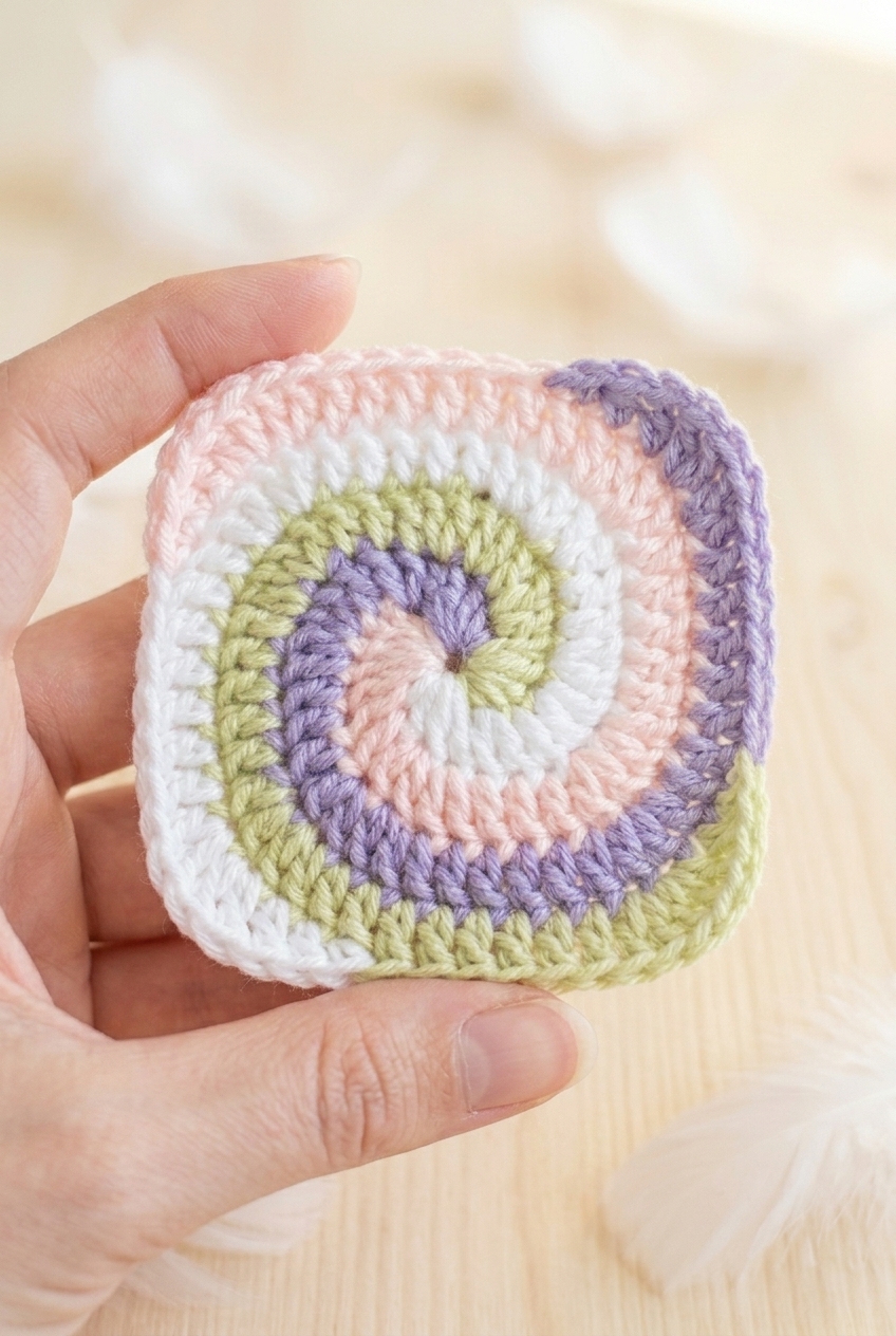 Spiral Granny Square Crochet Pattern
