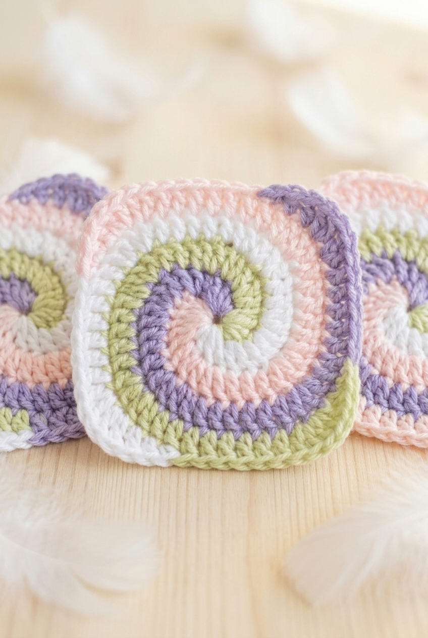 Spiral Granny Square Crochet Pattern