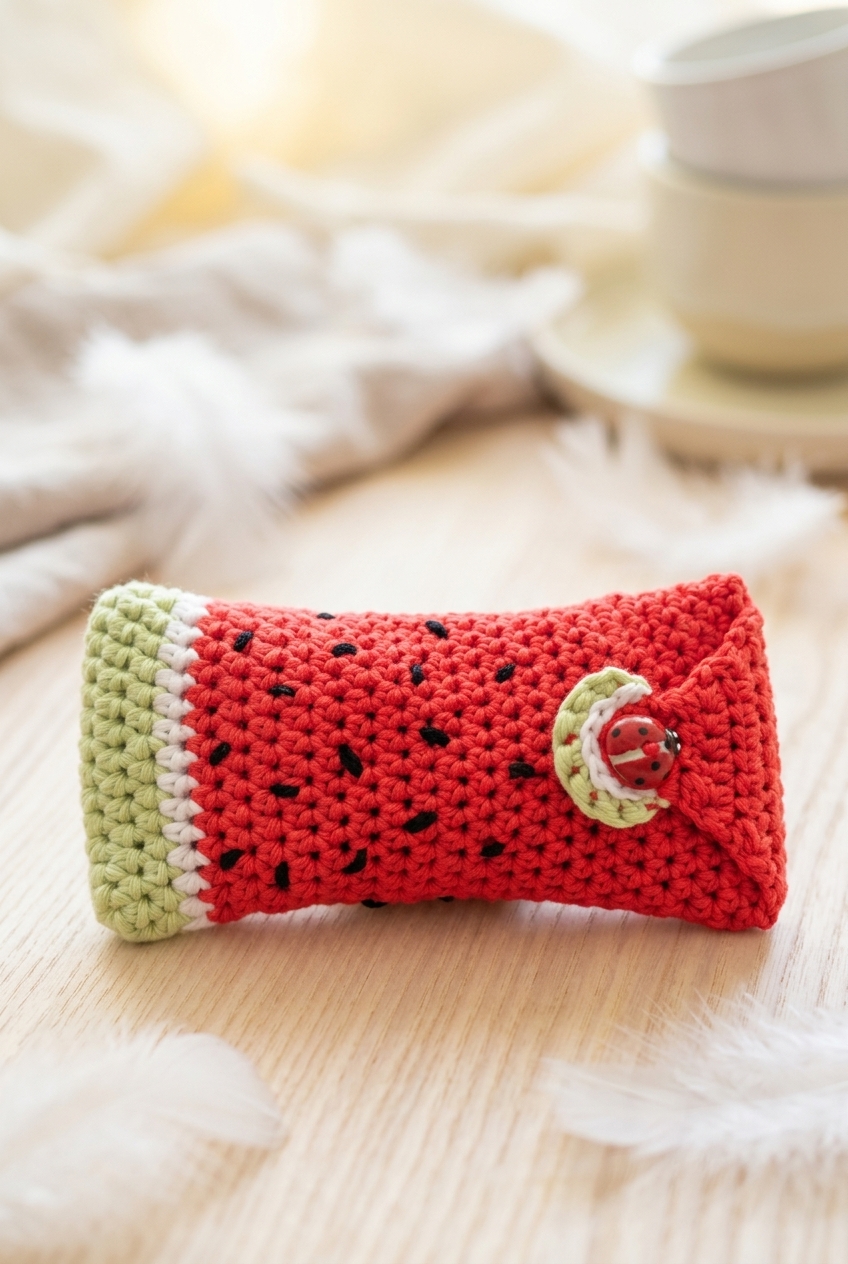 Watermelon Glasses Case Crochet Pattern