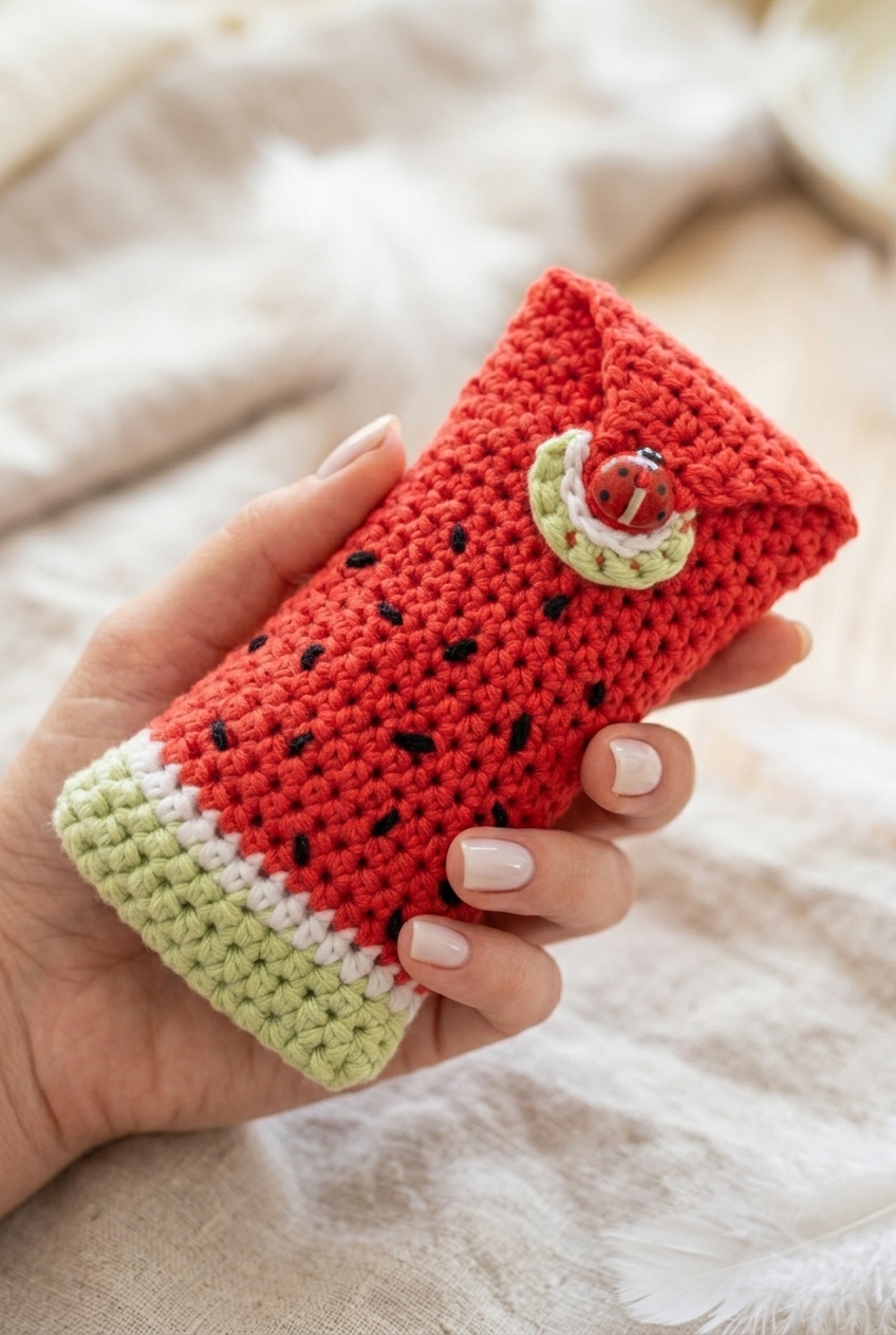 Watermelon Glasses Case Crochet Pattern