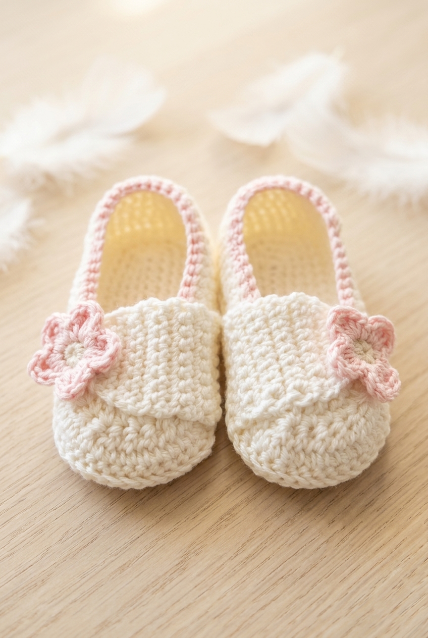 Baby Strapped Slippers Crochet Pattern