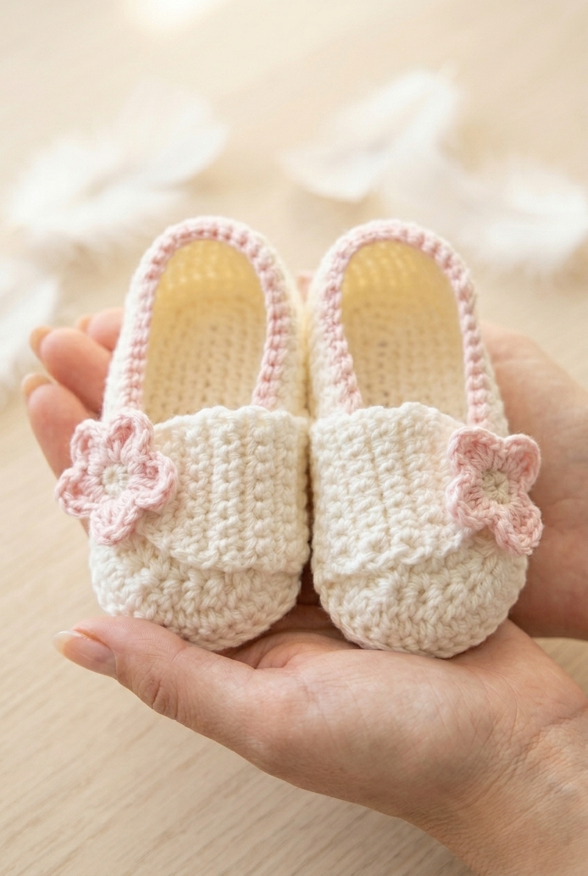 Baby Strapped Slippers Crochet Pattern