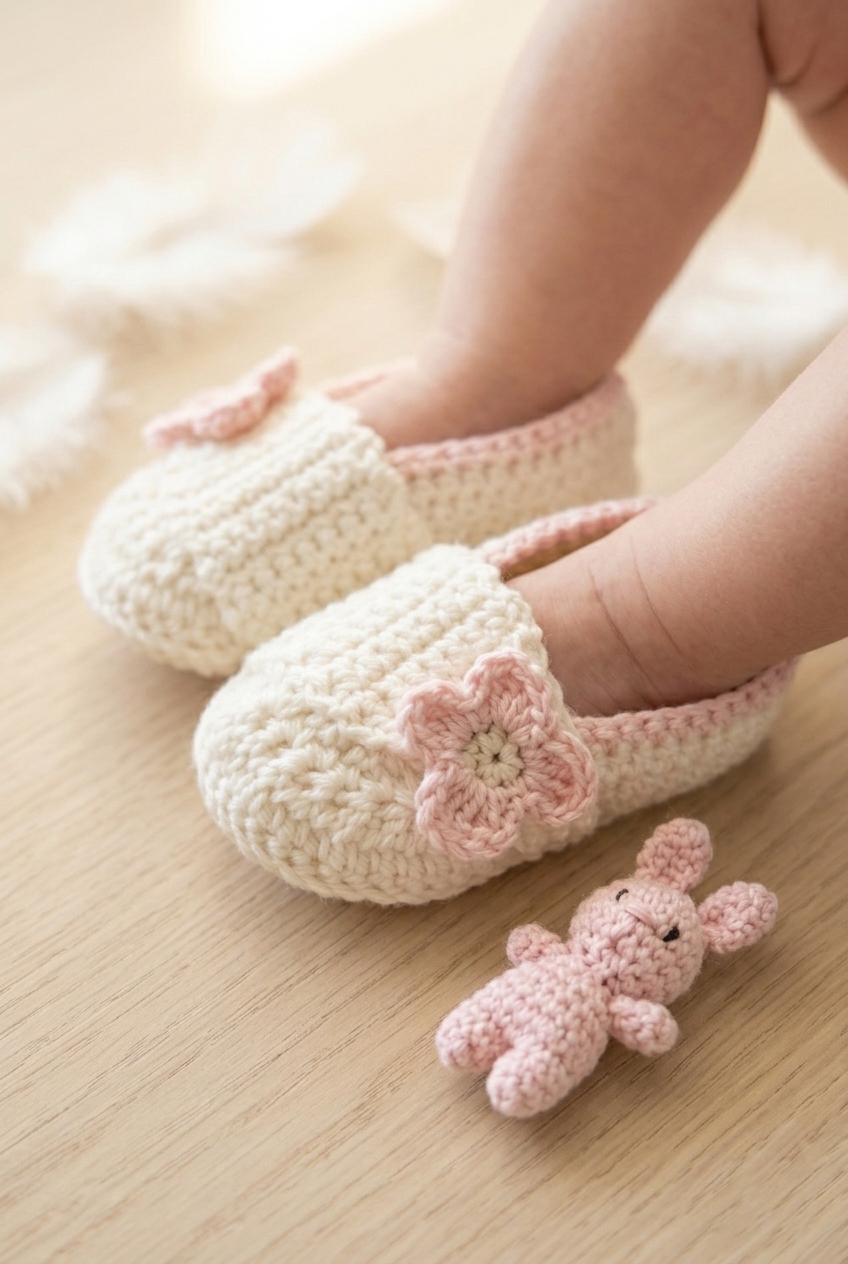 Baby Strapped Slippers Crochet Pattern