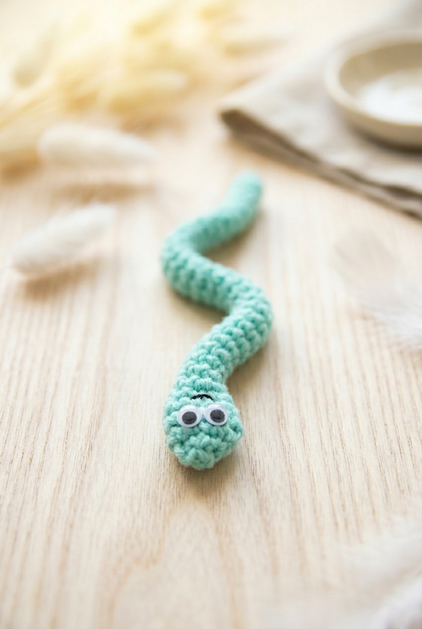 Bendable Worm Bookmark Crochet Pattern