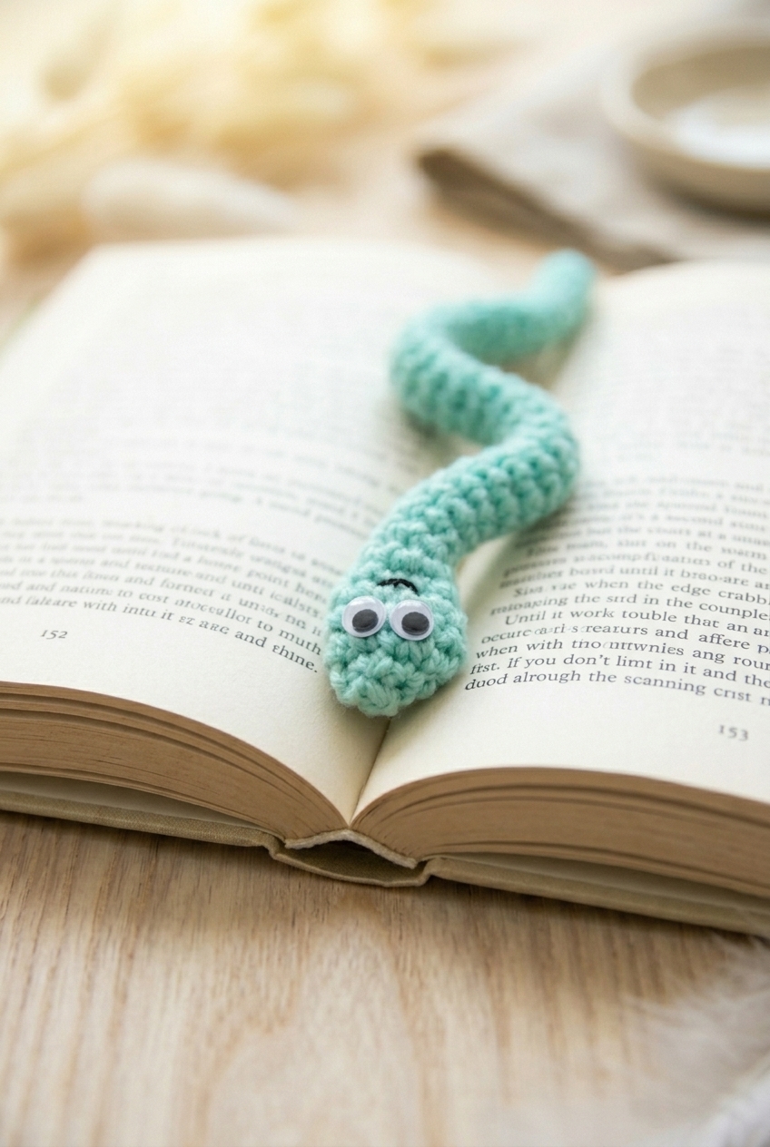 Bendable Worm Bookmark Crochet Pattern
