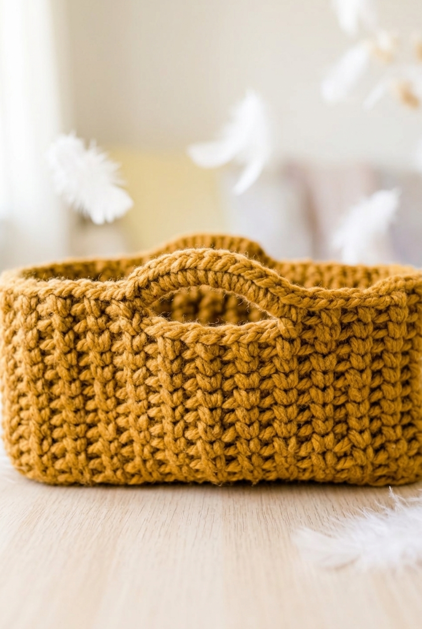 Chunky Mustard Basket Crochet Pattern