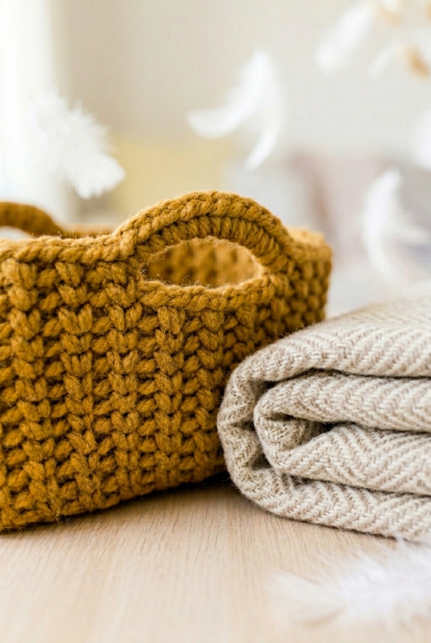 Chunky Mustard Basket Crochet Pattern