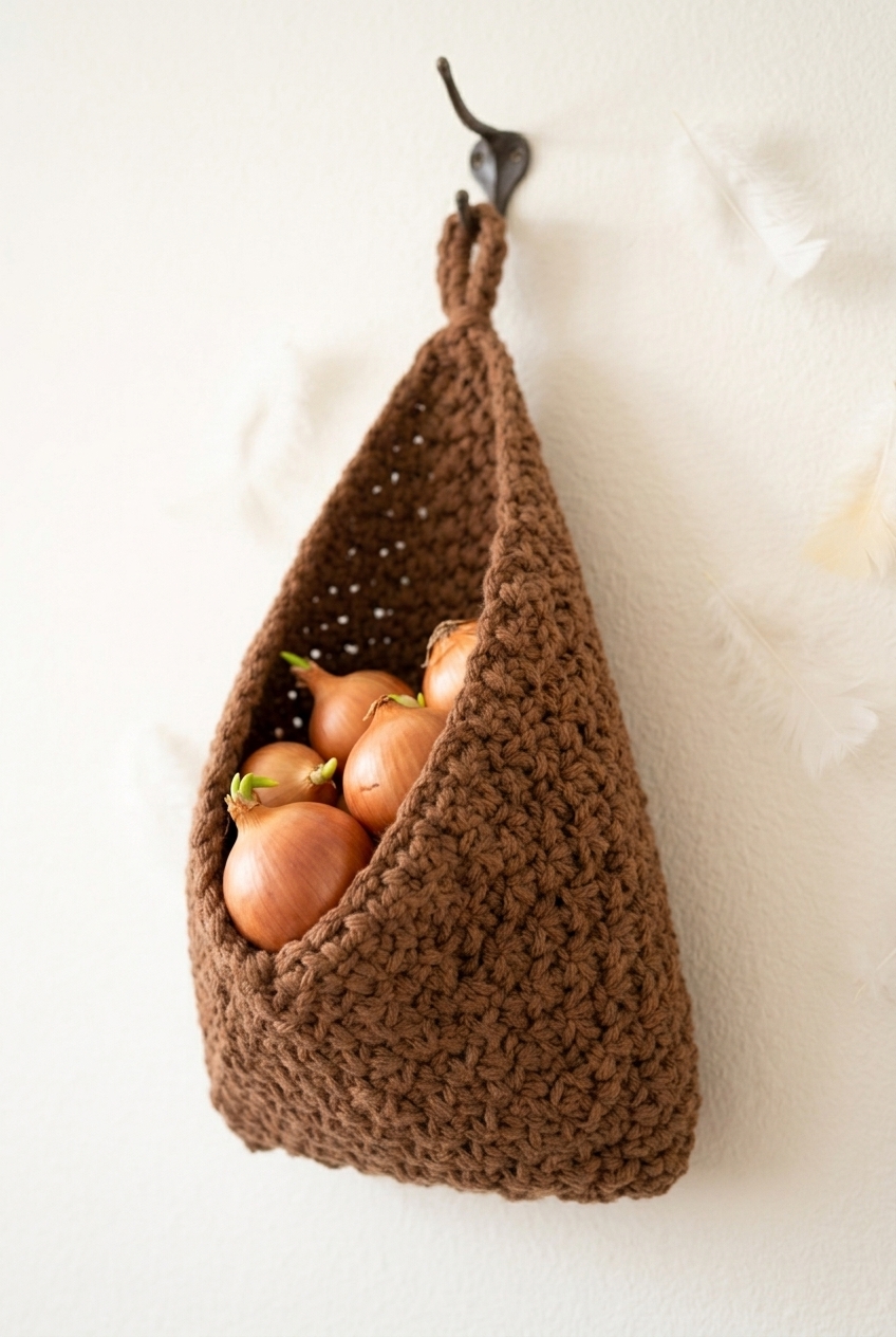 Hanging Triangle Basket Crochet Pattern