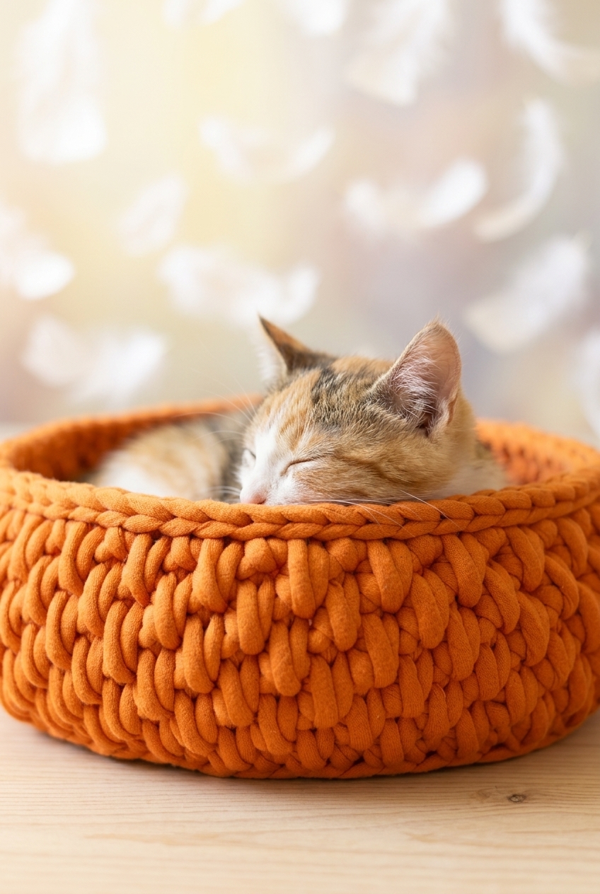 Round Cat Lounger Crochet Pattern